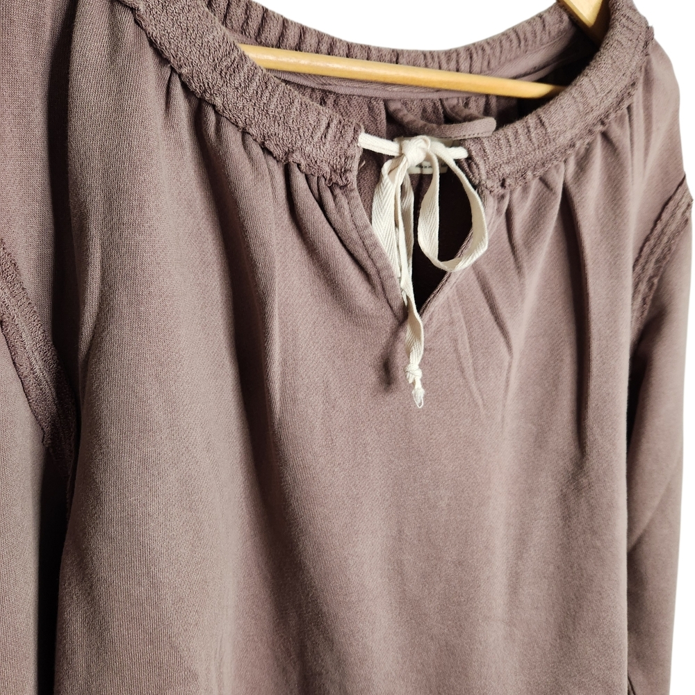 Free People Oversized Raw Seam Sweatshirt – XS – Mauve Brown - Picture 2 of 5